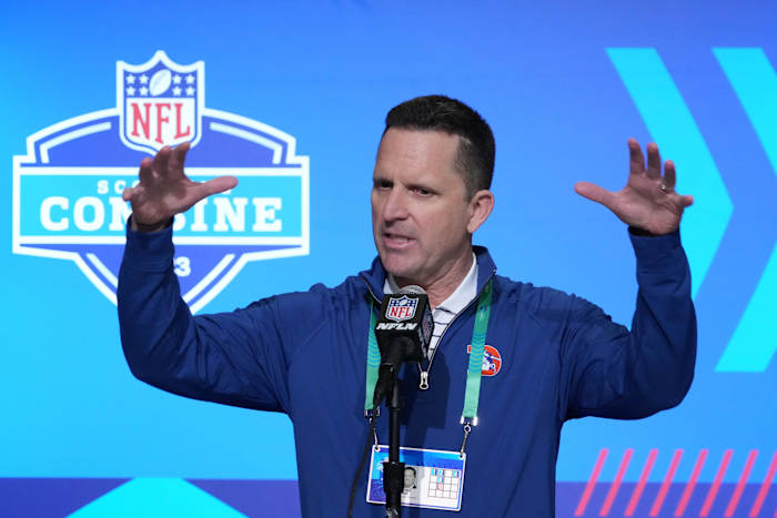 Denver Broncos general manager George Paton during the NFL combine at the Indiana Convention Center.